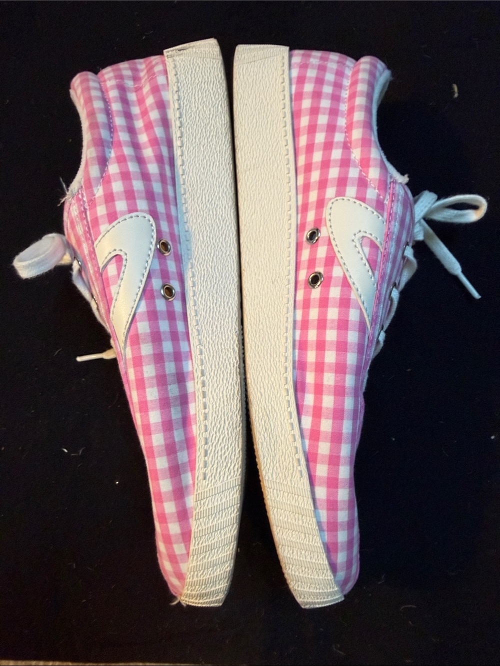 Tretorn Pink Gingham Canvas Sneakers - Picture 5 of 14